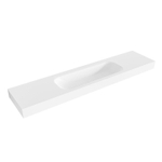 Mondiaz BIG MEDIUM Vrijhangende wastafel - 200cm - wasbak midden - rand 12cm - Solid surface Talc SW436499