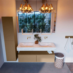 MONDIAZ ALAN - DLUX Badkamermeubelset - 130cm - onderkast - Oro - 2 lades - vrijhangende wastafel - 2 wasbakken - 0 kraangaten - Opalo SW807021