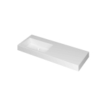 INK Momento wastafel - 120x45x9cm - 1 wasbak links - 0 kraangaten - polystone wit glans SW798335