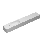 INK Nice Day Fonteinplateau - 120x20x10cm - wasbak links - 1 kraangat - ovale kom - polystone wit mat SW439503