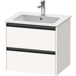 Duravit Ketho 2 wastafelonderbouwkast met 2 laden 61x48x55cm met grepen antraciet wit supermat SW772256