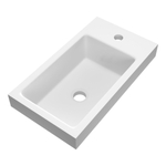 BRAUER Solar Medium opbouw fontein 40 met 1 kraangat en links/rechts te plaatsen mineraalmarmer mat wit SW542355