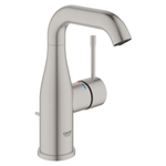 GROHE Essence Wastafelkraan Opbouw - uitloop 11.4cm - M-size - hoge draaibare uitloop - waste - supersteel SW656536