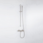 Fortifura Calvi douchekraan met glijstangset met staafhanddouche, gladde doucheslang Geborsteld RVS PVD (RVS) SW811916