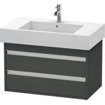 Duravit Ketho Wastafelonderkast 80x45.5x48cm Standaard greep met softclose spaanplaat Grafiet Mat 0280211