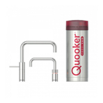 Quooker Nordic Square Twintaps kokendwaterkraan - draaibare uitloop - PRO3 reservoir - Warm / kokend water - Chroom SW299637
