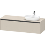 Duravit Ketho 2 wastafelonderbouwkast incl. consoleplaat met 2 laden voor waskom rechts 160x55x45.9cm met handgrepen antraciet taupe supermat SW773110