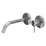 IVY Bond Wastafelmengkraan - 2-gats - met inbouwdeel - wandmontage - gebogen uitloop - coldstart - Chroom SW1235845