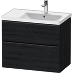 Duravit D-Neo wastafelonderkast 78.4x62.5x45.2cm 2 lades Eiken (zwart) Mat SW641194