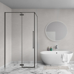 Aqua Vista Oria Cuadra zijwand - 80x200cm - incl. montageset - Mat zwart SW1244268