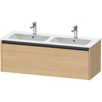 Duravit Ketho 2 wastafelonderbouwkast met 1 lade voor dubbele wastafel 128x48x44cm met greep antraciet natuur eiken mat SW772238