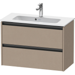 Duravit Ketho 2 wastafelonderbouwkast met 2 laden 81x39x54.9cm met grepen antraciet Linnen mat SW773063