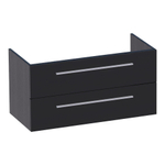 BRAUER EX WastafelOnderkast - 100x46x50cm - 2 softclose lades - zonder greep - 1 sifonuitsparing - MFC - black wood sw6436