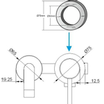 Wiesbaden Caral rozet kraangedeelte eenhendel wastafelkraan 75mm mat zwart SW373734