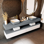 Mondiaz TOP 41 Vrijhangend Topblad - 210x41x12cm - geschikt voor waskom - Solid surface - Plata SW1022670