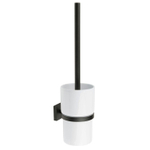 Smedbo House Toiletborstelhouder - open - wandmodel - mat zwart/porselein SW421858