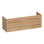 Saniclass EX wastafelonderkast 140x46x50cm 4 softclose lades zonder greep met 2 sifonuitsparingen MFC Nomad SW372264