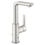 GROHE Lineare New waterbesparende wastafelkraan L-size met waste met draaibare gegoten uitloop supersteel SW97539