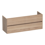 Saniclass Nexxt wastafelonderkast 140x46x55cm 4 softclose greeploze lades met 2 sifonuitsparingen Hout Smoked oak SW393042