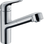 Hansgrohe M42 keukenkraan met 120° draaibare en uittrekbare uitloop chroom SW236974