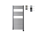 Sanicare electrische design radiator 111,8 x 45 cm. Gun metal met thermostaat zwart (rechtsonder) SW1000639