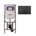 Geberit Inbouwreservoir - UP320 - QeramiQ push bedieningsplaat - dualflush - ronde knoppen - kunststof zwart mat SW976089