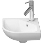 Duravit Me by starck hoekfontein 43x38cm 1 kraangat met overloop wit SW84166