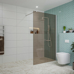 Fortifura Galeria inloopdouche - 120x200cm - rookglas - wandarm - mat wit SW876892