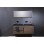 Forzalaqua Palermo Doppio wastafel 140.5x51.5x9cm Rechthoek 2 kraangaten 2 wasbakken Natuursteen Graniet gezoet & gekapt SW230831