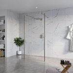 Fortifura Galeria Vrijstaande Inloopdouche - 100x200cm - Helder - antikalk - 8mm veiligheidsglas - 2 zijwanden 40cm - wandsteunen en hoekprofielen - Geborsteld Gunmetal PVD SW993113