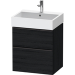 Duravit D-Neo wastafelonderkast 58.4x62.5x44.2cm 2 lades Eiken (zwart) Mat SW640936