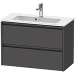 Duravit Ketho 2 wastafelonderbouwkast met 2 laden 81x39x54.9cm met grepen antraciet grafiet mat SW772363