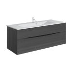 Crosswater Glide II Wastafelonderkast - 100x50x45cm - 2 lades - greeploos - steelwood SW670224