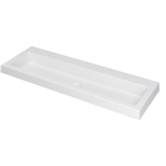 INK Dock wastafel - 120x40x6cm - 1 wasbak - 0 kraangaten - polystone wit mat SW352263