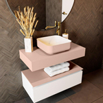 Mondiaz TOP 23 Vrijhangend Topblad - 80x23.5x12cm - geschikt voor waskom - Solid surface - Rosee SW1021908