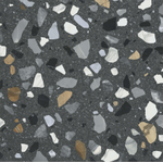 STN Ceramica wand- en vloertegel - 59.5x59.5cm - 9.5mm - gerectificeerd - Terrazzo - Zwart SW857381