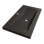 Saniclass Corestone meubelwastafel 80x46x5cm zonder overloop 1 wasbak Midden 1 kraangat Natuursteen Basalt SW10775