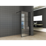 Wiesbaden Horizon inloopdouche 90x200cm matzwart raster en helder glas met nano coating SW242745