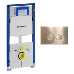 Geberit Duofix Element - UP 320 - QeramiQ metal bedieningsplaat - wand 112cm - ronde knoppen - metaal goud geborsteld SW976093