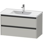 Duravit Ketho 2 wastafelonderbouwkast met 2 laden 98.4x45.5x54.9cm met grepen antraciet betongrijs mat SW772198