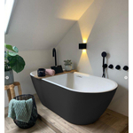 Riho Inspire vrijstaand bad - 160x75cm - met chromen badvuller - acryl wit velvet SW547934