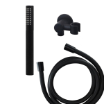 Wiesbaden Caral handdoucheset inbouw met staafhanddouche en wandhouder inclusief doucheslang rond 1/2 mat zwart SW444740