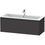Duravit Ketho 2 wastafelonderbouwkast met 1 lade voor enkele wastafel 121x48x44cm met greep antraciet grafiet supermat SW772954