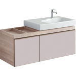 Geberit Citterio onderbouwkast met 2 laden 118.4x55.4x50.4cm met opbergruimte links voor wastafel met afleg links beige/taupe SW297140