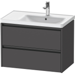 Duravit Ketho 2 wastafelonderbouwkast met 2 laden voor waskom rechts 78.4x45.5x54.9cm met grepen antraciet grafiet mat SW772099