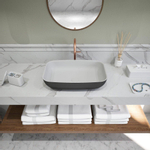 Ideavit Solidpool waskom - 55x55x13cm - Solid surface - Rechthoek - Mat Zwart SW857487