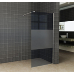 Wiesbaden Slim inloopdouche 120x200cm 8mm nano glas gedeeltelijk mat rookglas chroom SW443818