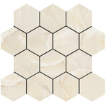 Baldocer Ceramica Onyx wand- en vloertegel - 29x27cm - 9mm - gerectificeerd - glans creme SW878877