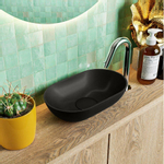 Mondiaz POOLE waskom - 30x18x8cm - ovaal - opbouw - Solid Surface urban SW793361