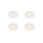 QAZQA Ulo Inbouwspot - set van 4 - 8.2x8.2cm - incl. LED - 3 staps dimbaar - IP44 - rond - mat wit SW1210161